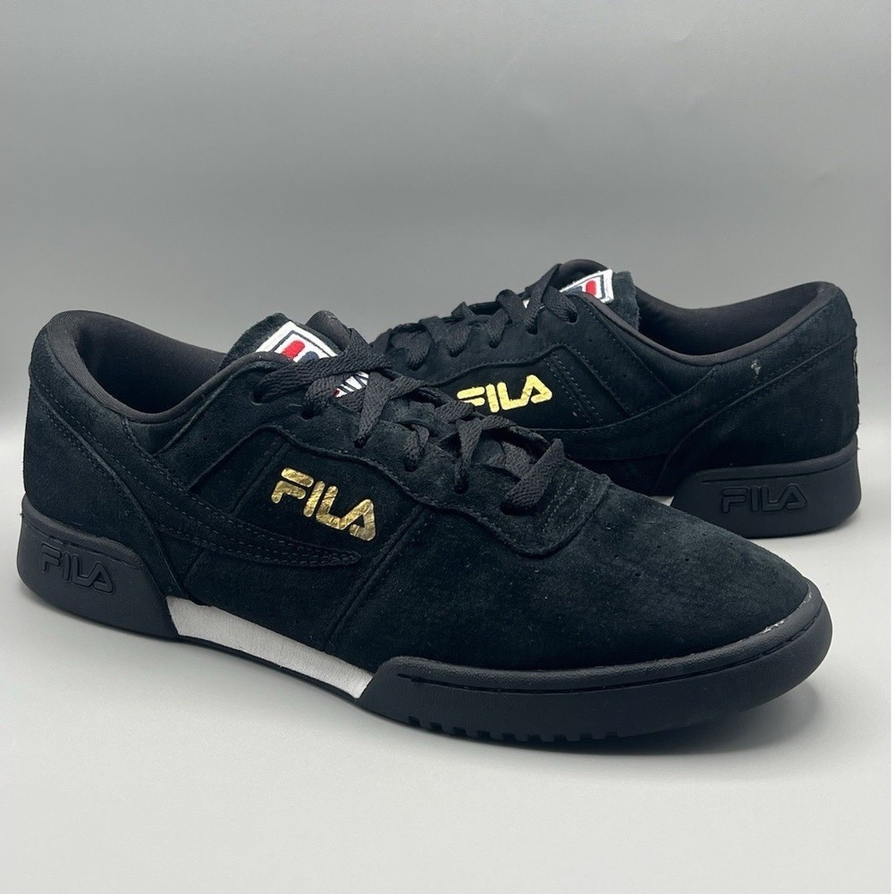 Fila Original Fitness Lineker Black And Gold Suede  Shoes - Men's Size 11.5 Used